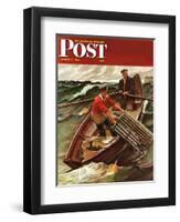 "Lobstermen," Saturday Evening Post Cover, March 9, 1946-Mead Schaeffer-Framed Giclee Print