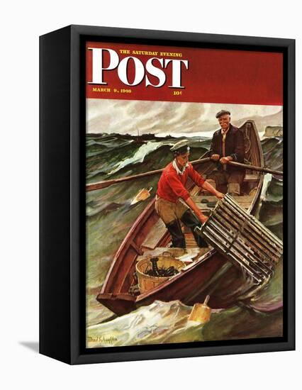 "Lobstermen," Saturday Evening Post Cover, March 9, 1946-Mead Schaeffer-Framed Stretched Canvas