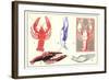 Lobsters-null-Framed Art Print