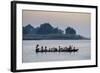 Local Boat on the Lemro River, Mrauk U, Rakhaing State, Myanmar (Burma), Asia-Nathalie Cuvelier-Framed Photographic Print