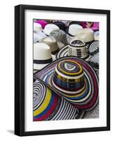 Local crafts for sale in the old walled city of historic Cartagena, Colombia.-Jerry Ginsberg-Framed Photographic Print