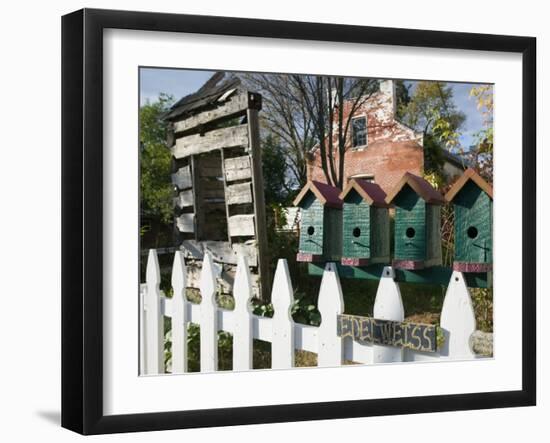 Local Crafts, Oldest Vineyard Area in the Birdhouses, Augusta, Missouri, USA-Walter Bibikow-Framed Photographic Print