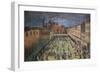 Local Festivities in Piazza Santo Spirito in Florence-null-Framed Giclee Print