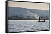 Local Fisherman in a Dug-Out Canoe in Jinja, Uganda, East Africa, Africa-Michael-Framed Stretched Canvas