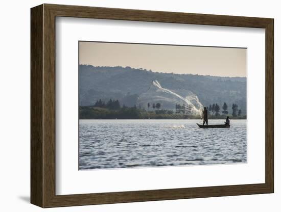 Local Fisherman in a Dug-Out Canoe in Jinja, Uganda, East Africa, Africa-Michael-Framed Photographic Print