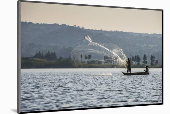 Local Fisherman in a Dug-Out Canoe in Jinja, Uganda, East Africa, Africa-Michael-Mounted Photographic Print