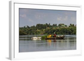 Local Fisherman in a Dugout Canoe in Jinja, Uganda, East Africa, Africa-Michael-Framed Photographic Print