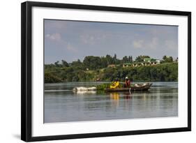 Local Fisherman in a Dugout Canoe in Jinja, Uganda, East Africa, Africa-Michael-Framed Photographic Print