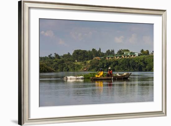 Local Fisherman in a Dugout Canoe in Jinja, Uganda, East Africa, Africa-Michael-Framed Photographic Print