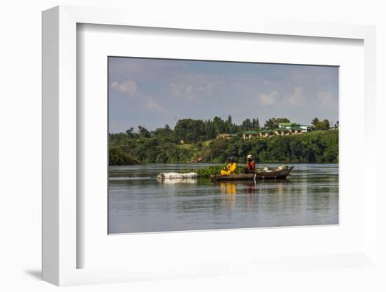 Local Fisherman in a Dugout Canoe in Jinja, Uganda, East Africa, Africa-Michael-Framed Photographic Print