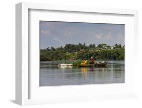 Local Fisherman in a Dugout Canoe in Jinja, Uganda, East Africa, Africa-Michael-Framed Photographic Print