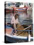 Local Fisherman, Ormos Marathokampos, Samos, Aegean Islands, Greece-Stuart Black-Stretched Canvas