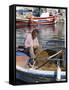 Local Fisherman, Ormos Marathokampos, Samos, Aegean Islands, Greece-Stuart Black-Framed Stretched Canvas