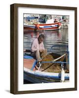 Local Fisherman, Ormos Marathokampos, Samos, Aegean Islands, Greece-Stuart Black-Framed Photographic Print