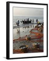 Local Fishermen Landing Catch, Benaulim, Goa, India, Asia-Stuart Black-Framed Photographic Print