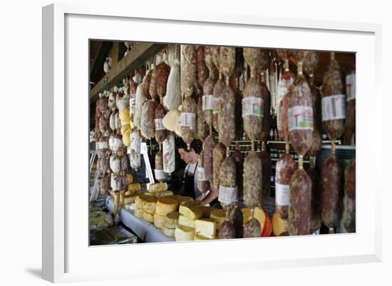 Local Food Stall Selling Salamies and Cheese Near Tafi Del Valle-Yadid Levy-Framed Photographic Print