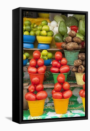 Local Fruit and Vegetables at a Market in San Juan Chamula, Mexico-Michel Benoy Westmorland-Framed Stretched Canvas