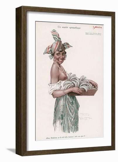 Local Girl Sells Bananas in Martinique-null-Framed Art Print