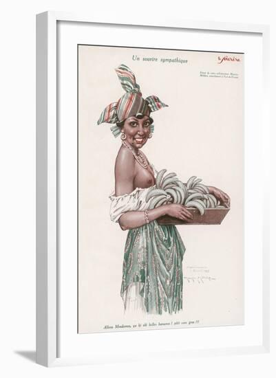 Local Girl Sells Bananas in Martinique-null-Framed Art Print