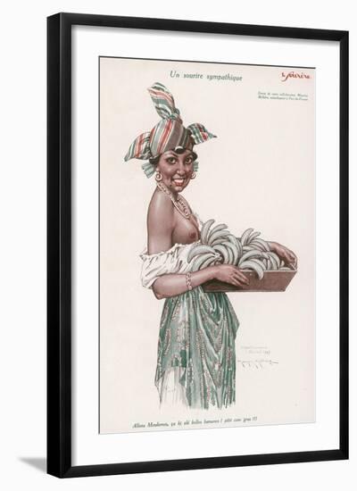 Local Girl Sells Bananas in Martinique-null-Framed Art Print