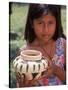 Local Girl with Pottery, Panama-Bill Bachmann-Stretched Canvas