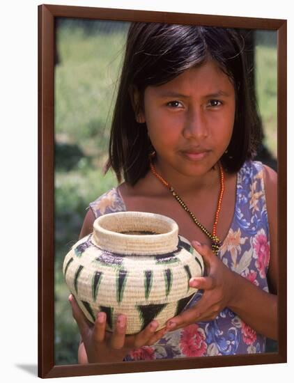 Local Girl with Pottery, Panama-Bill Bachmann-Framed Photographic Print