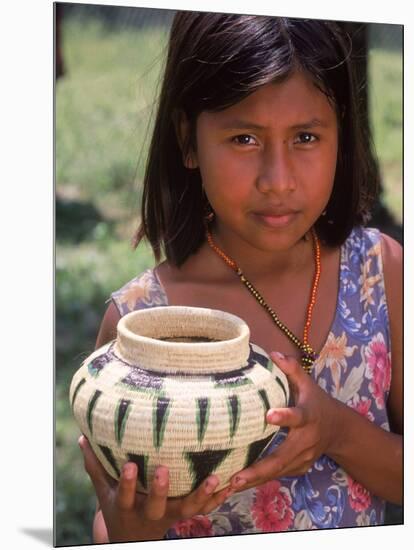 Local Girl with Pottery, Panama-Bill Bachmann-Mounted Photographic Print