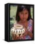 Local Girl with Pottery, Panama-Bill Bachmann-Framed Stretched Canvas