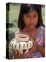 Local Girl with Pottery, Panama-Bill Bachmann-Stretched Canvas