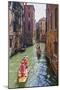 Local Gondaliers Row their Traditional Boat in One of Cannaregios Canals, Cannaregio, Venice-Cahir Davitt-Mounted Photographic Print