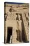Local Man at Temple Entrance, Ramses Ii Statue on Right, Hathor Temple of Queen Nefertari-Richard Maschmeyer-Stretched Canvas