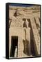 Local Man at Temple Entrance, Ramses Ii Statue on Right, Hathor Temple of Queen Nefertari-Richard Maschmeyer-Framed Stretched Canvas