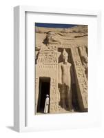 Local Man at Temple Entrance, Ramses Ii Statue on Right, Hathor Temple of Queen Nefertari-Richard Maschmeyer-Framed Photographic Print