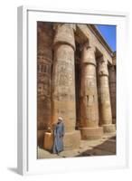 Local Man, Columns in the Great Hypostyle Hall, Karnak Temple-Richard Maschmeyer-Framed Photographic Print