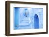 Local Man in the Blue Streets of the Medina, Chefchaouen, Morocco, North Africa, Africa-Jordan Banks-Framed Photographic Print