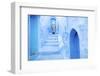 Local Man in the Blue Streets of the Medina, Chefchaouen, Morocco, North Africa, Africa-Jordan Banks-Framed Photographic Print