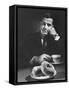Local Man with Donuts and Coffee-Ralph Morse-Framed Stretched Canvas