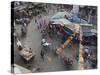 Local Market and Rickshaws Seen from Above, Pahar Ganj, Main Bazaar, New Delhi, Delhi, India-Eitan Simanor-Stretched Canvas