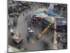 Local Market and Rickshaws Seen from Above, Pahar Ganj, Main Bazaar, New Delhi, Delhi, India-Eitan Simanor-Mounted Photographic Print