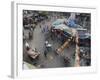 Local Market and Rickshaws Seen from Above, Pahar Ganj, Main Bazaar, New Delhi, Delhi, India-Eitan Simanor-Framed Photographic Print