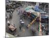 Local Market and Rickshaws Seen from Above, Pahar Ganj, Main Bazaar, New Delhi, Delhi, India-Eitan Simanor-Mounted Photographic Print