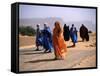 Local People Travel the Road Between Nouadhibou and Mouackchott, Mauritania-Jane Sweeney-Framed Stretched Canvas