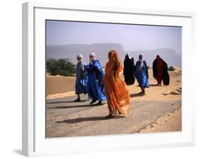 Local People Travel the Road Between Nouadhibou and Mouackchott, Mauritania-Jane Sweeney-Framed Photographic Print