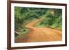 Local people traveling on dirt road, west Uganda-Keren Su-Framed Premium Photographic Print