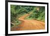 Local people traveling on dirt road, west Uganda-Keren Su-Framed Premium Photographic Print