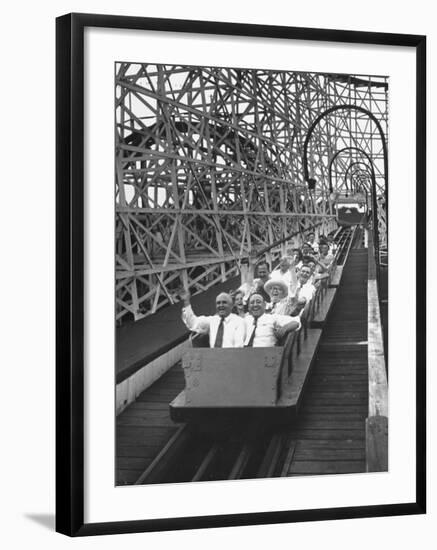 Local Politicians Riding the Roller Coaster at the Carnival-Ed Clark-Framed Photographic Print