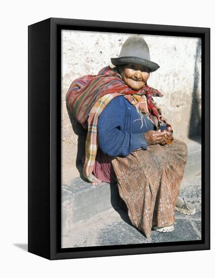 Local Resident, Cuzco, Peru, South America-Tony Waltham-Framed Stretched Canvas