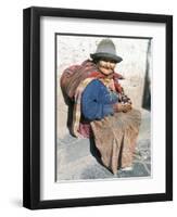 Local Resident, Cuzco, Peru, South America-Tony Waltham-Framed Premium Photographic Print