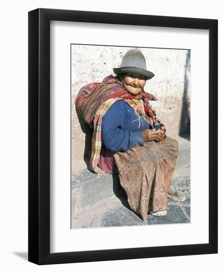 Local Resident, Cuzco, Peru, South America-Tony Waltham-Framed Premium Photographic Print