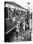 Local Residents Supplying Refreshments to Soldiers Evacuated from Dunkirk, World War II, 1940-null-Stretched Canvas